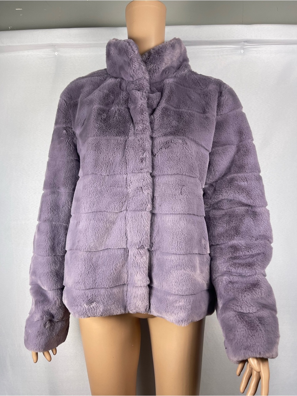 Debby Collection Plush Lavender Faux Fur Reversible Jacket - Women